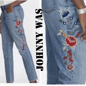 JOHNNY WAS KALI EMBROIDERED JEANS